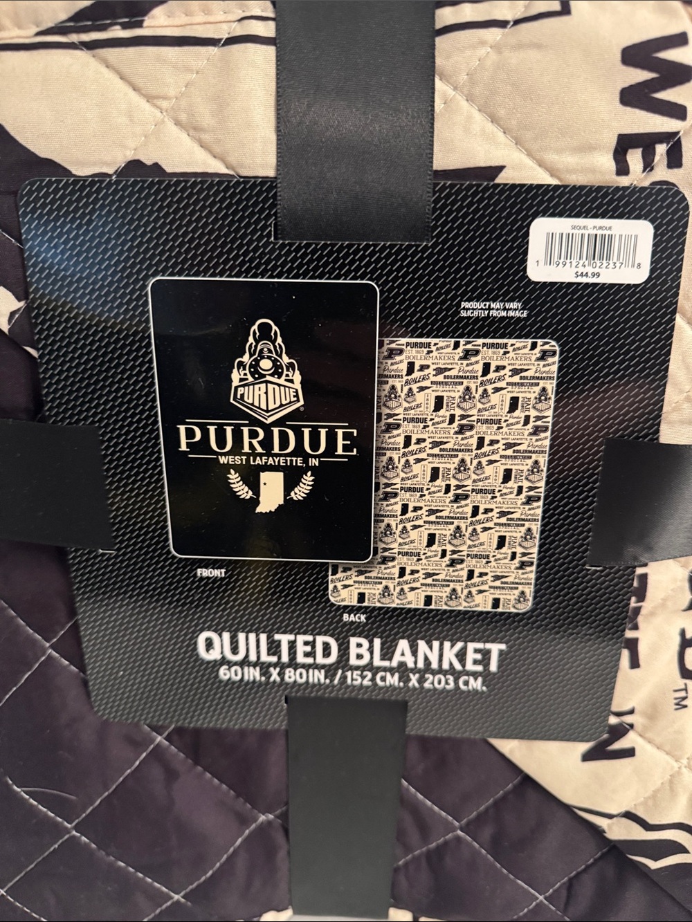 New NCAA Purdue Boilermakers 60 x 80 Quilted Throw Blanket NWT - Picture 2 of 4